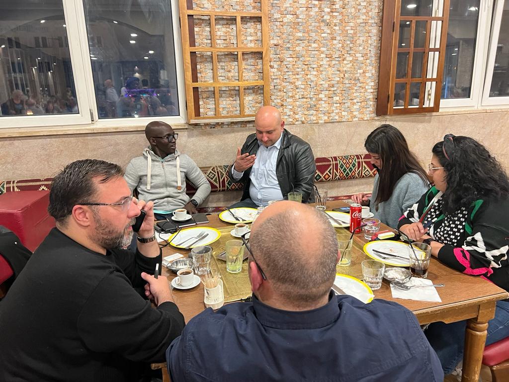 Group prayer at holy site